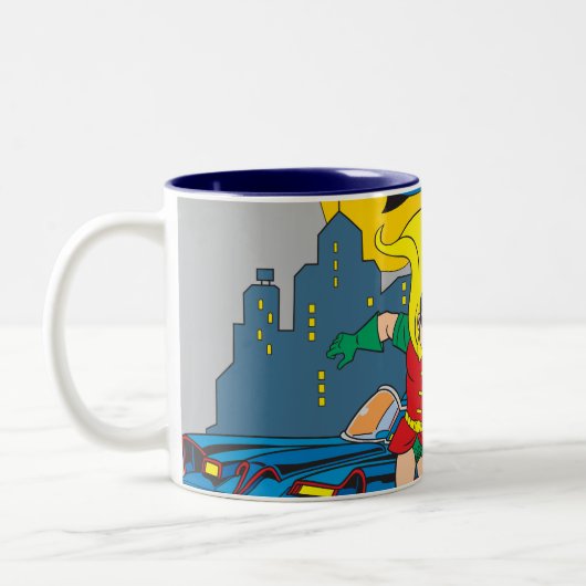Batman und Robin laufen Zweifarbige Tasse (Links)
