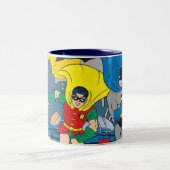Batman und Robin laufen Zweifarbige Tasse (Mittel)
