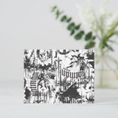 Batman Urban Legends - Caped Crusader Pattern BW Postkarte (Stehend Vorderseite)