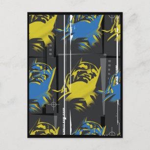 Batman Urban Legends - Mask Grid Pattern Blue/Yell Postkarte