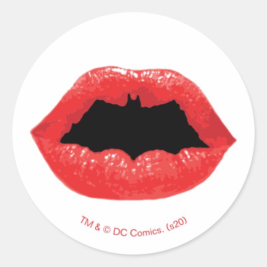 Batman Valentine | Becken - Lippen Runder Aufkleber (Vorderseite)