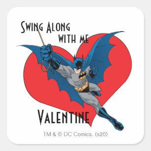 Batman Valentine Mit mir Quadratischer Aufkleber