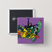 Batman Villains in Jokermobile Button (Vorne & Hinten)