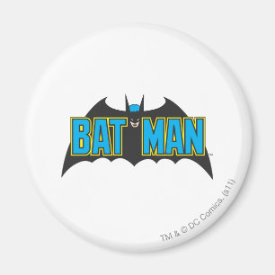 Batman Vintage Blau-Schwarzes Logo Magnet