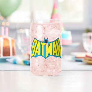 Batman   Vintage Gelb Blau Logo Dosenglas