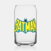 Batman | Vintage Gelb Blau Logo Dosenglas (Rückseite)