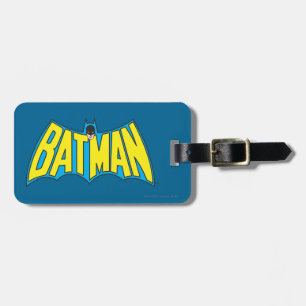 Batman Vintage Gelb Blau Logo Gepäckanhänger