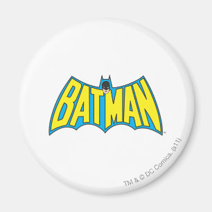 Batman Vintage Gelb Blau Logo Magnet