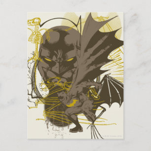 Batman Vintage-Grunge-Porträt Postkarte