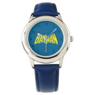 Batman   Vintage Yellow Blue Logo Armbanduhr