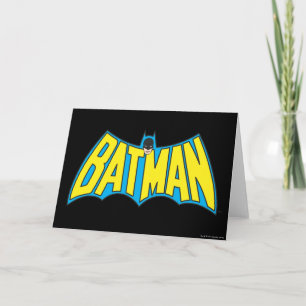Batman   Vintage Yellow Blue Logo Karte