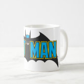 Batman | Vintages Blue Black Logo Kaffeetasse (VorderseiteRechts)