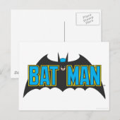 Batman | Vintages Blue Black Logo Postkarte (Vorne/Hinten)