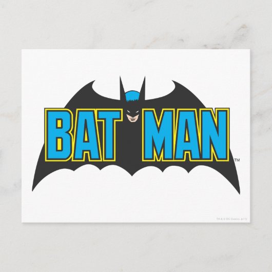 Batman | Vintages Blue Black Logo Postkarte (Vorderseite)