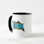 Batman | Vintages Blue Black Logo Tasse (Vorderseite Links)