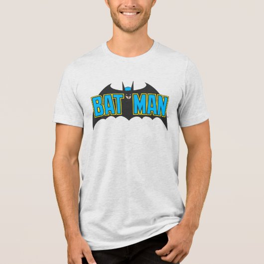 Batman | Vintages Blue Black Logo Tri-Blend Shirt (Vorderseite)
