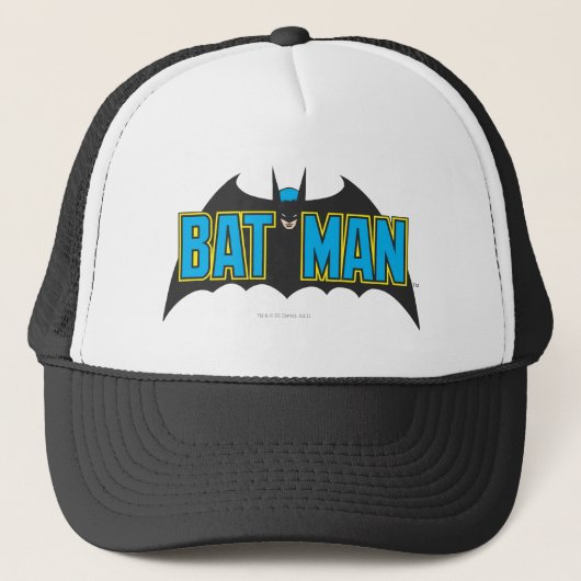 Batman | Vintages Blue Black Logo Truckerkappe (Vorderseite)