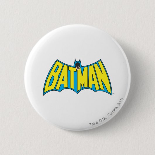 Batman | Vintages Gelbblau-Logo Button (Vorderseite)