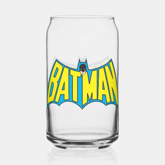 Batman | Vintages Gelbblau-Logo Dosenglas (Rückseite)
