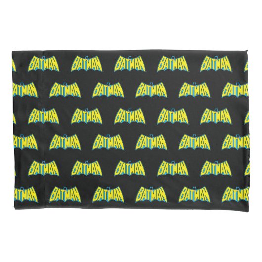 Batman | Vintages Gelbblau-Logo Kissenbezug (Vorderseite)