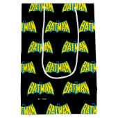 Batman | Vintages Gelbblau-Logo Mittlere Geschenktüte (Rückseite)