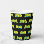 Batman | Vintages Gelbblau-Logo Pappbecher (Links)