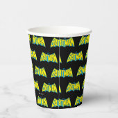 Batman | Vintages Gelbblau-Logo Pappbecher (Rechts)