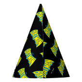 Batman | Vintages Gelbblau-Logo Partyhütchen (Rückseite)