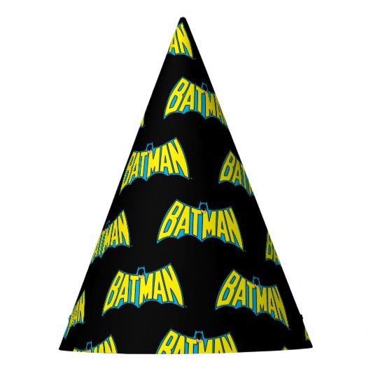 Batman | Vintages Gelbblau-Logo Partyhütchen (Vorderseite)