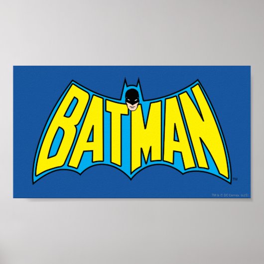 Batman | Vintages Gelbblau-Logo Poster (Vorne)