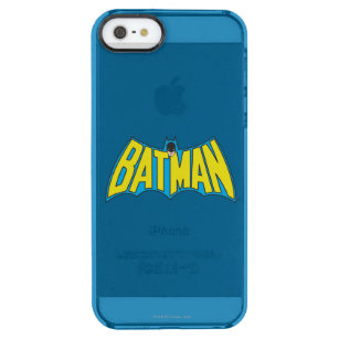 Batman   Vintages Gelbblau-Logo Durchsichtige iPhone SE/5/5s Hülle