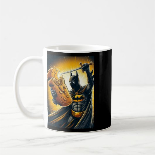 Batman Vs Brot Aufkleber Kaffeetasse (Links)
