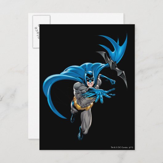 Batman wirft Batarang Postkarte (Vorne/Hinten)