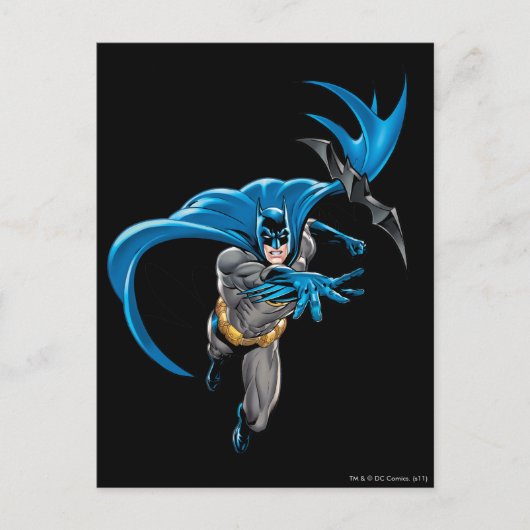 Batman wirft Batarang Postkarte (Vorderseite)