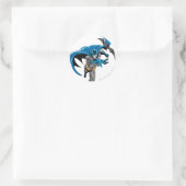 Batman wirft Batarang Runder Aufkleber (Tasche)