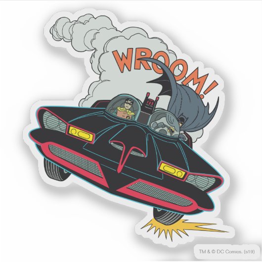 Batmobile Wroom! Aufkleber (Vorderseite)