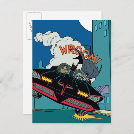 Batmobile Wroom! Postkarte (Vorne/Hinten)