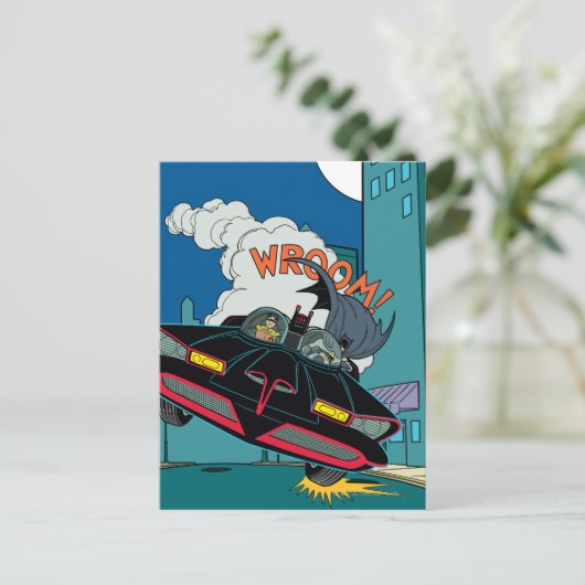 Batmobile Wroom! Postkarte (Stehend Vorderseite)