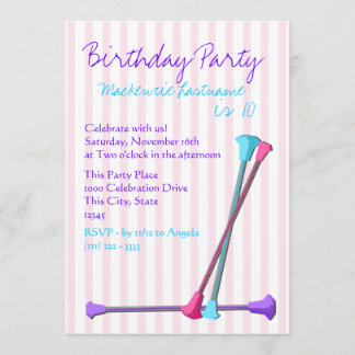 Baton Birthday Einladung