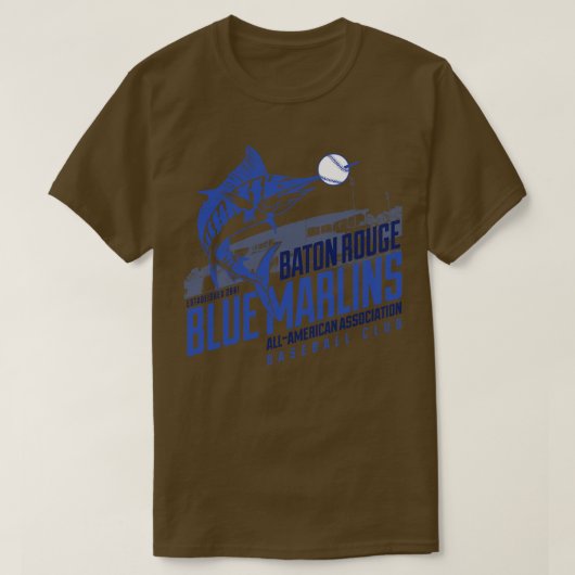 Baton Rouge Blue Marlins T-Shirt (Design vorne)
