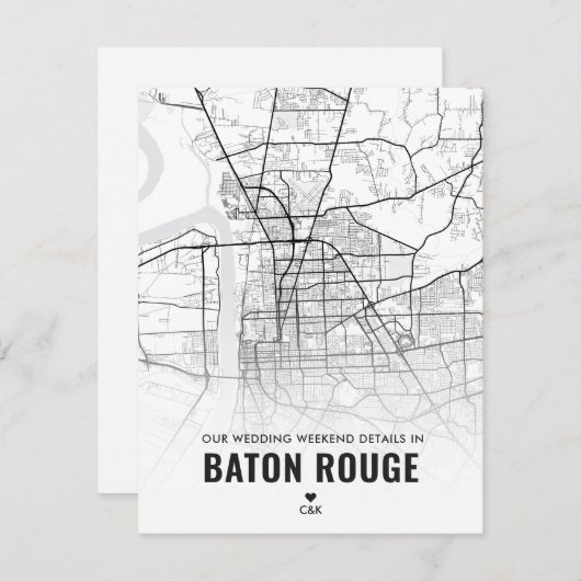Baton Rouge Informationen zum Hochzeitwochenende Begleitkarte (Vorne/Hinten)