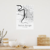 Baton Rouge Karte - Louisiana - City Map Poster (Küche)
