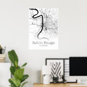 Baton Rouge Karte - Louisiana - City Map Poster (Heimbüro)