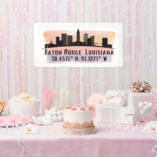 Baton Rouge LA City Skyline Banner (Party)