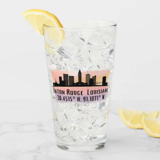 Baton Rouge LA City Skyline Glas (Vorderseite Ice)