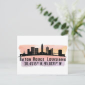Baton Rouge LA City Skyline Postkarte (Stehend Vorderseite)