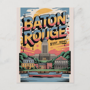 Baton Rouge LA Graffiti Reiseplakat Postkarte
