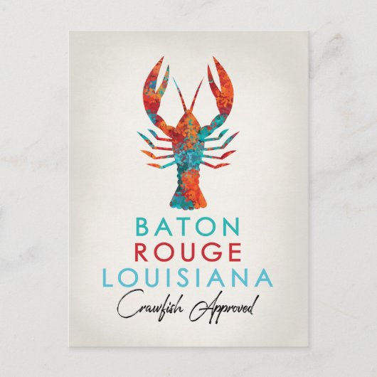Baton Rouge Louisiana Crawfish Bright Postkarte (Vorderseite)