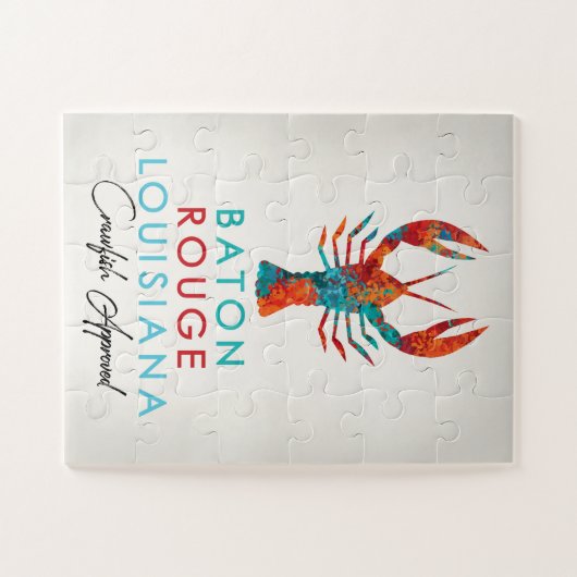 Baton Rouge Louisiana Crawfish Bright Puzzle (Horizontal)