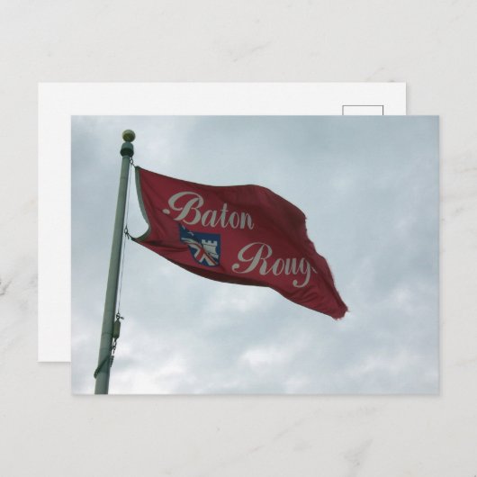 Baton Rouge Louisiana Flag im Wind Postkarte (Vorne/Hinten)